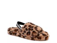 Pouf Slipper Brown & Black Leopard Print view