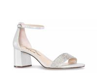 Edria Sandal Silver Metallic Shimmer Fabric view