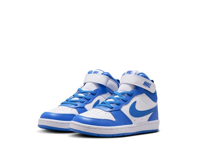 青白ドネイト（ミドルスクール）　バラ売り☓ Nike Court Borough Mid Sneaker - Kids' - Free Shipping | DSW