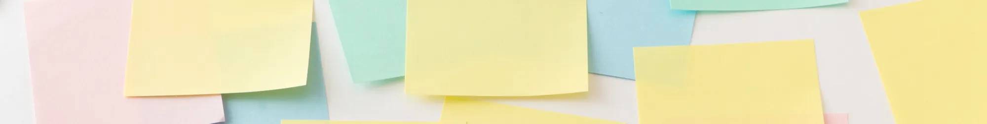 A background of scattered, colorful Post-it notes with overlaid text that says Best-in-Class Savings. $5 Off $25, $15 Off $50, or $40 Off $100 with one-word code: SAVEMORE. Exclusions apply. See details. Shop Now.