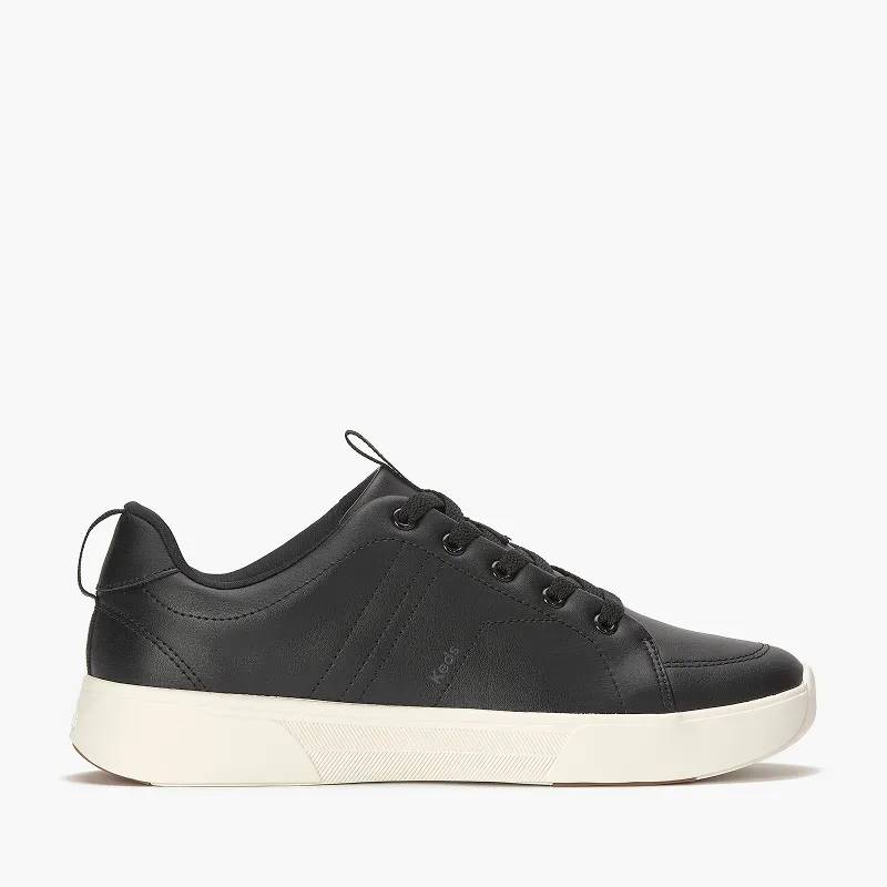 A side view of the BlissWalk Lace-Up in black.