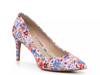 Misha Pump Blue/Coral/Multicolor Floral Print Fabric view