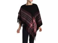 Plaid Poncho Black/Plum/Blush view