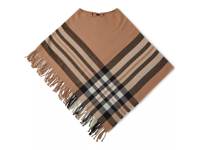 Plaid Poncho Tan/Cream/Black Plaid view
