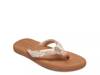 Deeliah Flip Flop Beige/Brown Snake Print view