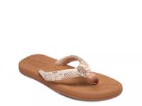 Deeliah Flip Flop Beige/Brown Snake Print view