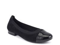 Nikki Ballet Flat Black Leather & Suede view