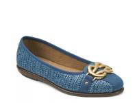 Big Bet Ballet Flat Blue Woven Raffia view