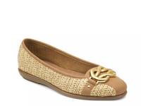 Big Bet Ballet Flat Tan/Light Brown Woven Raffia view