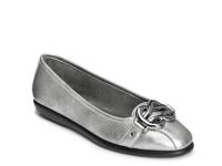 Big Bet Ballet Flat Silver Metallic Faux Leather view