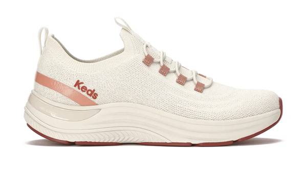 A side view of the BlissMove Knit Slip-On in white. Shop Slip-Ons