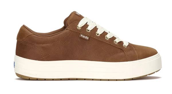 A side view of the Park Leather Lace-Up in cognac. Shop Leather.