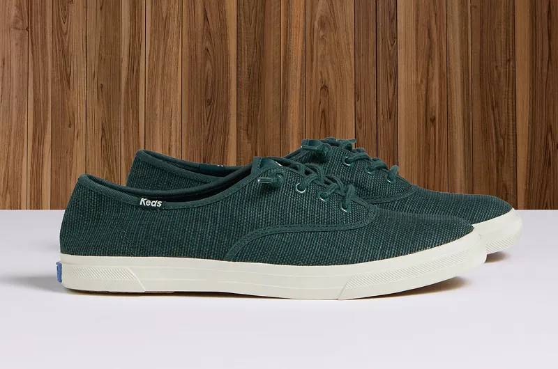 A side view of the Rillax Champ Chalky Canvas Slip-On in dark teal.