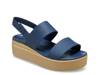 Brooklyn Low Wedge Sandal - Women's Navy/Tan view