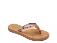 Gianna Flip Flop Navy/Blush/Mustard Stripes view