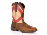 Rebel Florida Flat Cowboy Boot Dark Brown/Red/Beige view