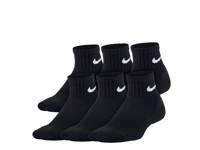 Cushioned Kids' Ankle Socks - 6 Pack Black view