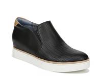 If Only Wedge Slip-On Sneaker Black Faux Leather view