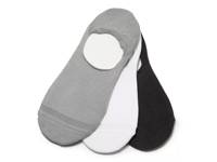 Microfiber Women's No Show Liners - 3 Pack White/Black/Grey view