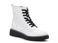 Kurrt Combat Boot White Croc Embossed view