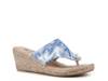 Beachball Espadrille Wedge Sandal White/Blue Tie Dye view