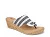 Beachball Espadrille Wedge Sandal White/Navy Stripes view