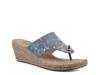 Beachball Espadrille Wedge Sandal Blue Floral Print view