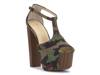 Dany Platform Sandal Green/Brown Camo Print Fabric view