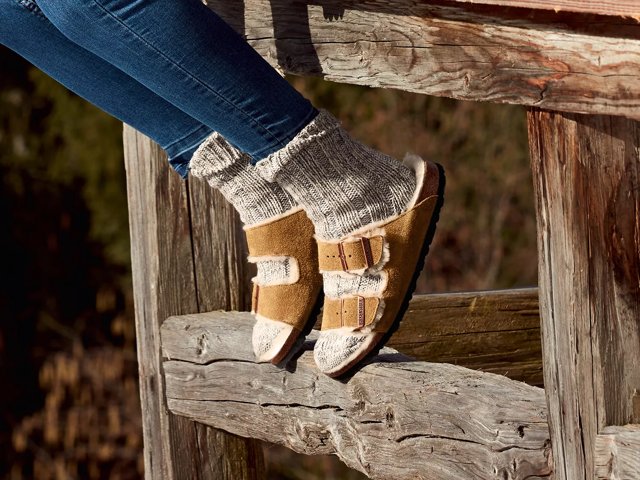 Birkenstock Arizona Shearling Slide Sandal - Women's - Free