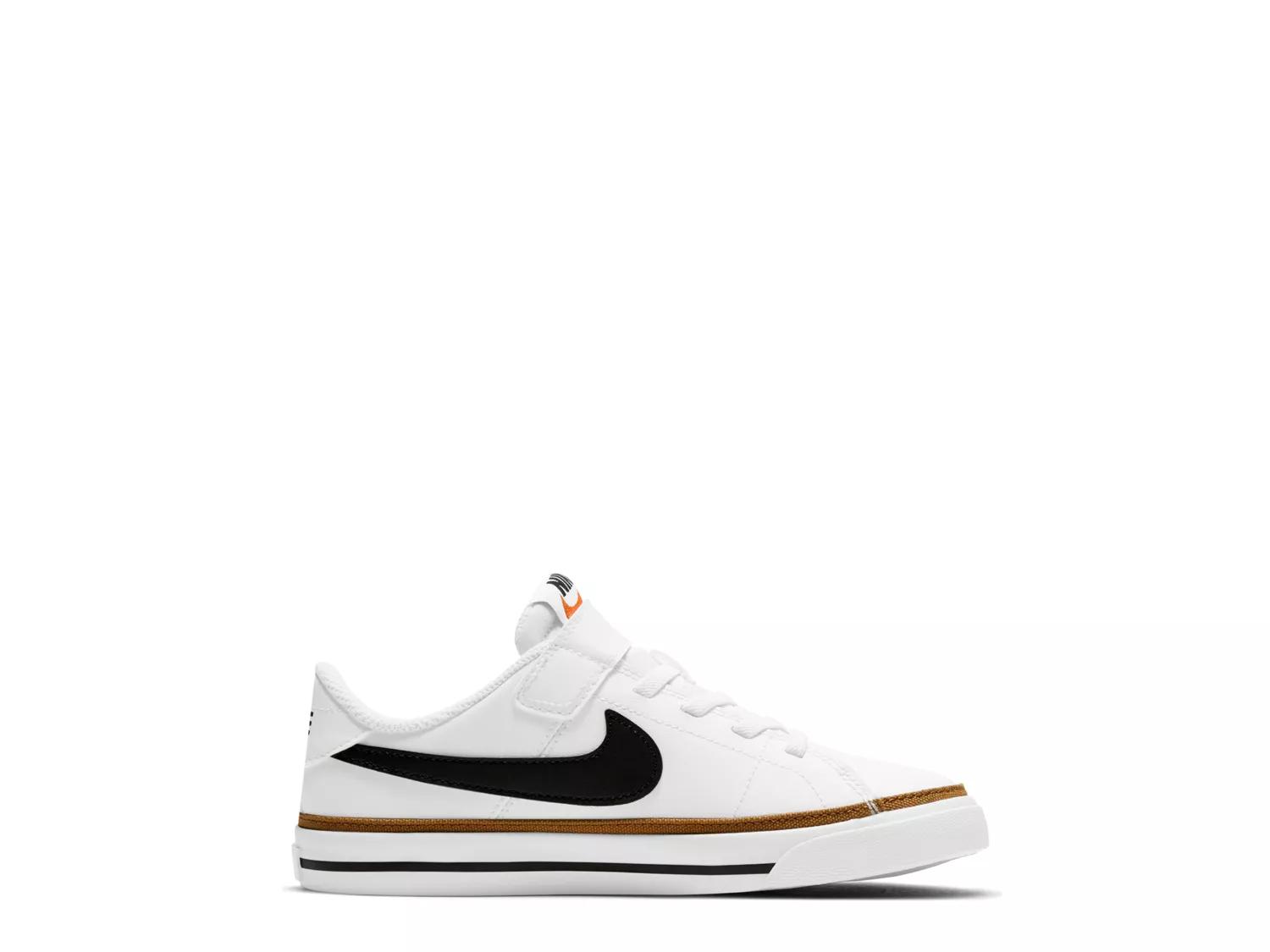 Nike Court Legacy Sneaker Kids' | Girl's | White/Black | Size 2 Youth | Sneakers | Lace-Up