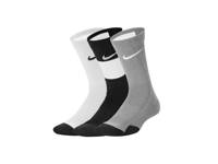 Elite Kids' Basketball Crew Socks - 3 Pack Black/Grey/White view