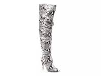 Louxie Over-the-Knee Boot Black/White Snake Print view