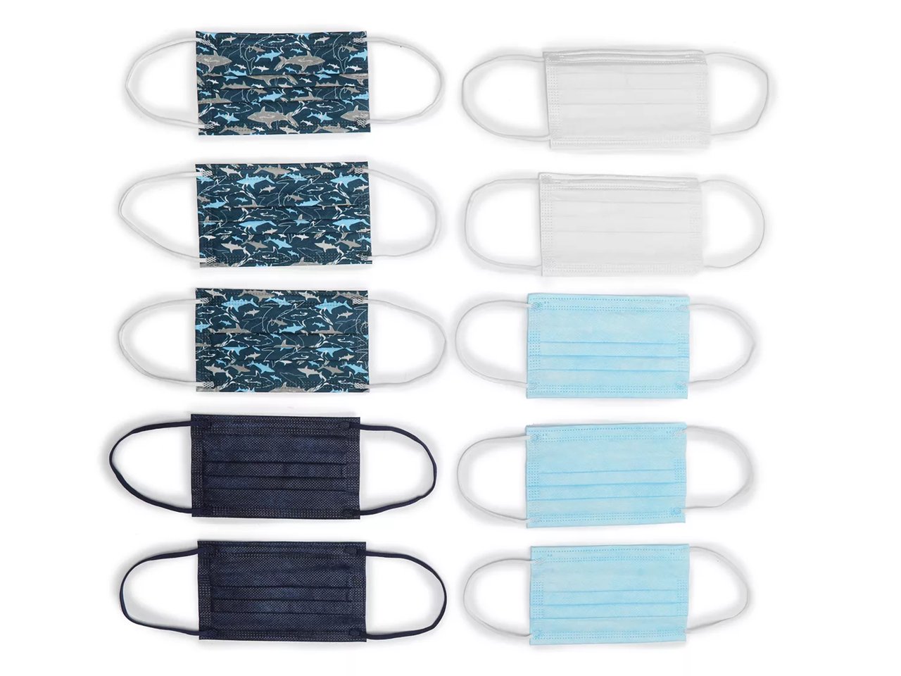 Shark Kids' Disposable Face Mask Set - 10 Pack