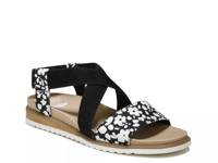 Islander Wedge Sandal Black/White Floral view