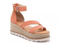 Liza Espadrille Wedge Sandal Peach Suede view