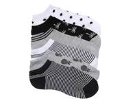 Tropical Women's No-Show Socks - 6 Pack Black/White view