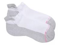Solid Half-Cushion Compression No Show Socks - 2 Pack White view