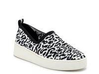 Evania Slip-On Platform Sneaker - Women's White/Black Leopard Print view