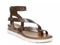 Daven Wedge Sandal Dark Brown/Black Snake Print view
