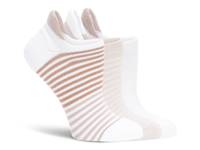 Stripe No Show Socks - 3 Pack White/Beige/Brown view
