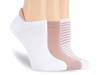 Stripe No Show Socks - 3 Pack Light Pink view