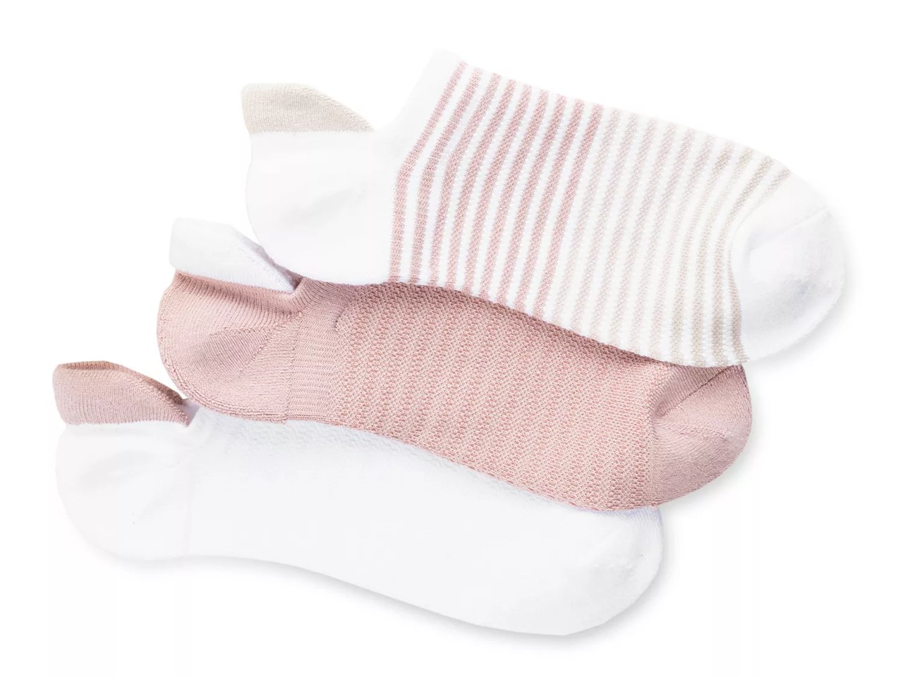Stripe No Show Socks - 3 Pack