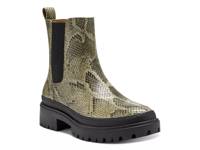 Emali Chelsea Boot Green & Black Snake Print view