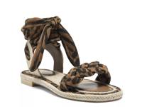 Kastela Espadrille Sandal Brown & Black Leopard Print view
