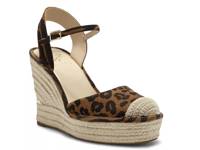 Allory Espadrille Wedge Sandal Brown/Black Leopard Print Suede view