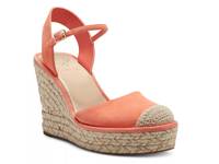 Allory Espadrille Wedge Sandal Orange Suede view
