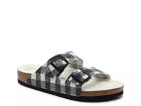 Arizona Shearling Slide Sandal - Women's White/Black Buffalo Plaid view