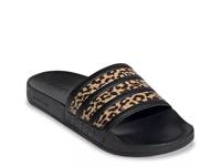 Adilette Shower Slide Sandal - Women's Light Brown/Black Leopard Print view