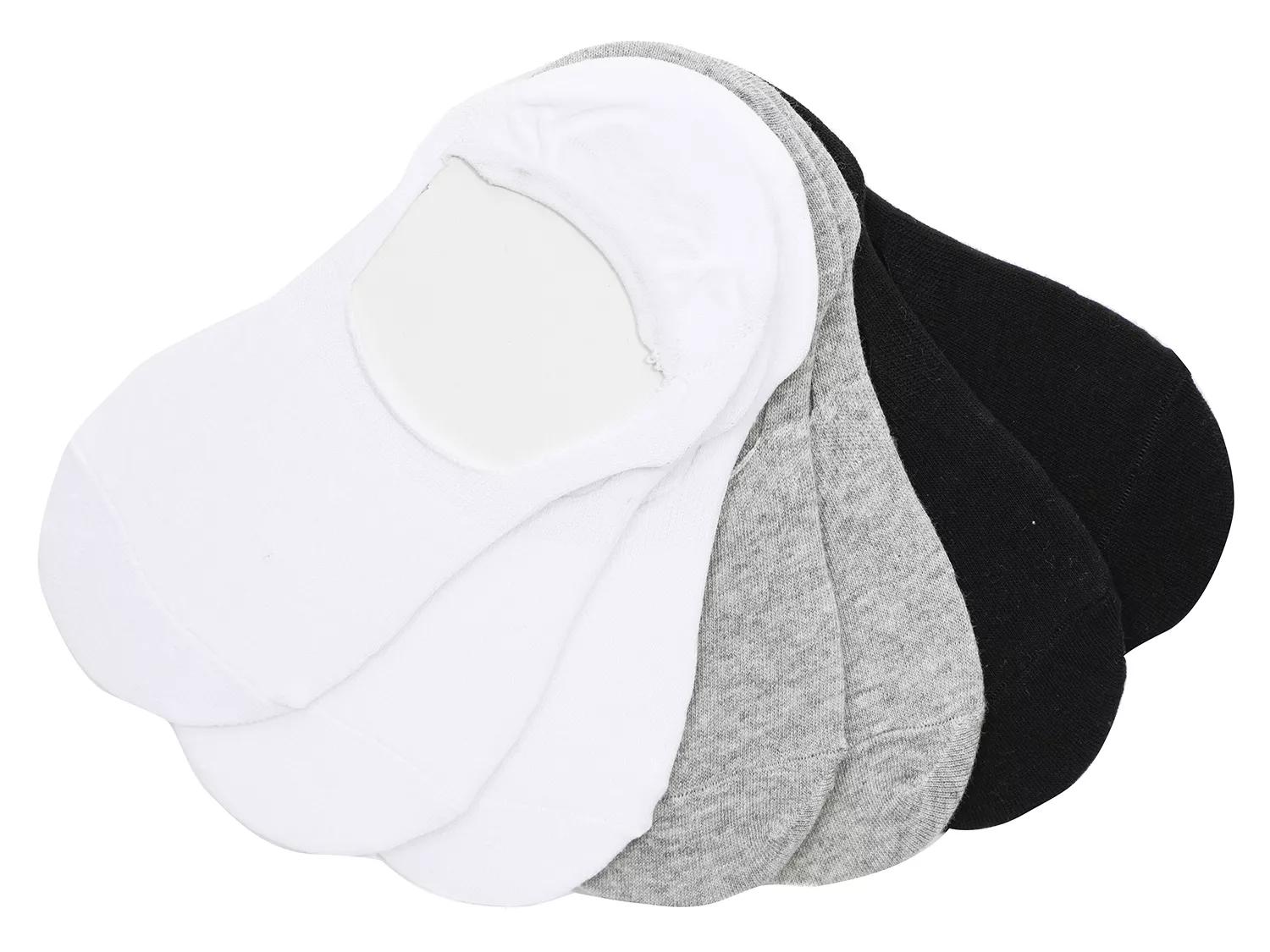 MeMoi High Cut No Show Liners 7 Pack | Women's | White/Black/Grey | Size S | Socks | Liner | No Show