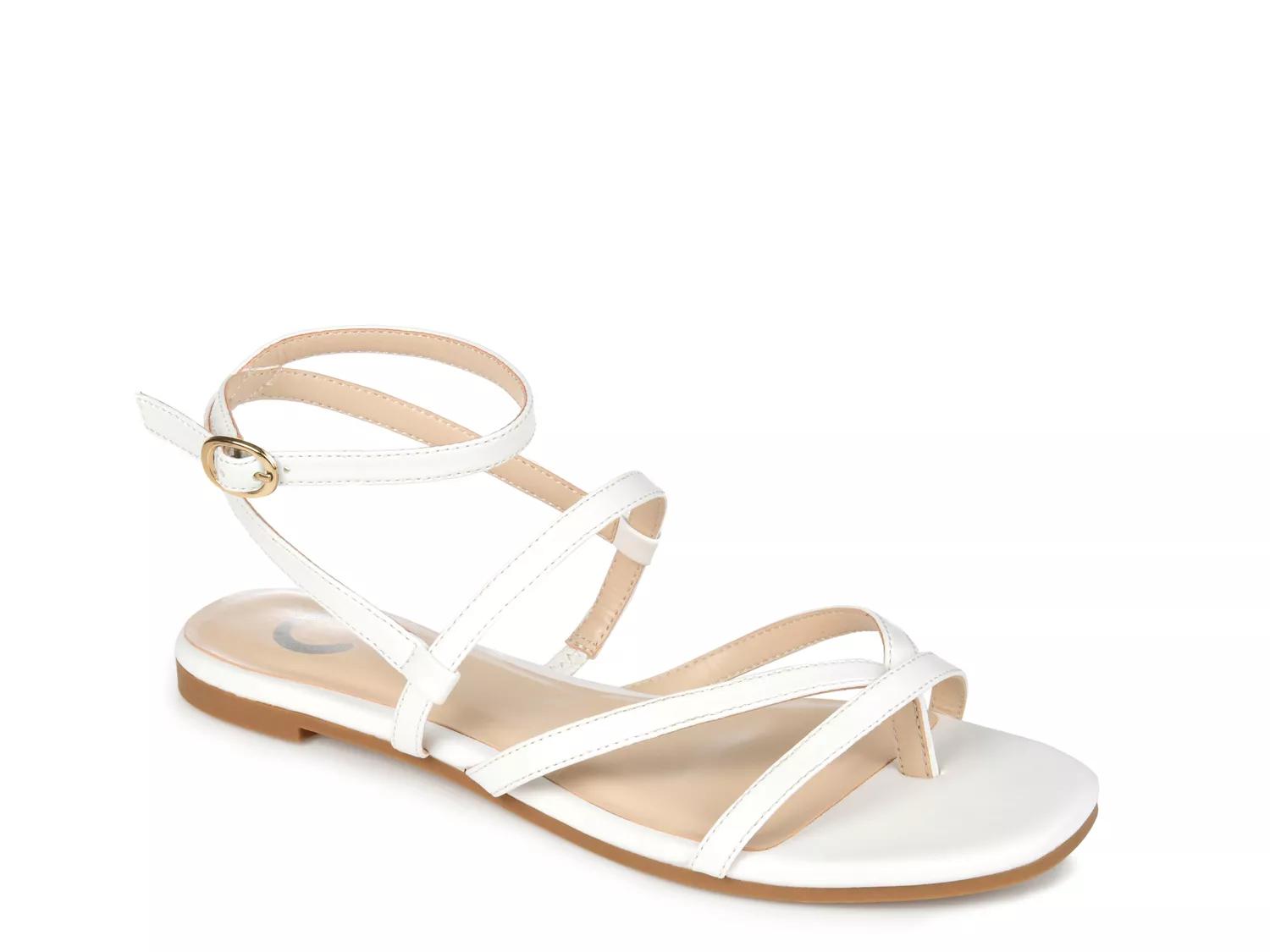 Journee Collection Serissa Sandal | Women's | White | Size 6 | Sandals | Ankle Strap